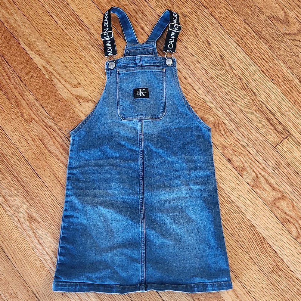 .Calvin Klein Girls' Denim Skirtall Dress (Size 12/14)